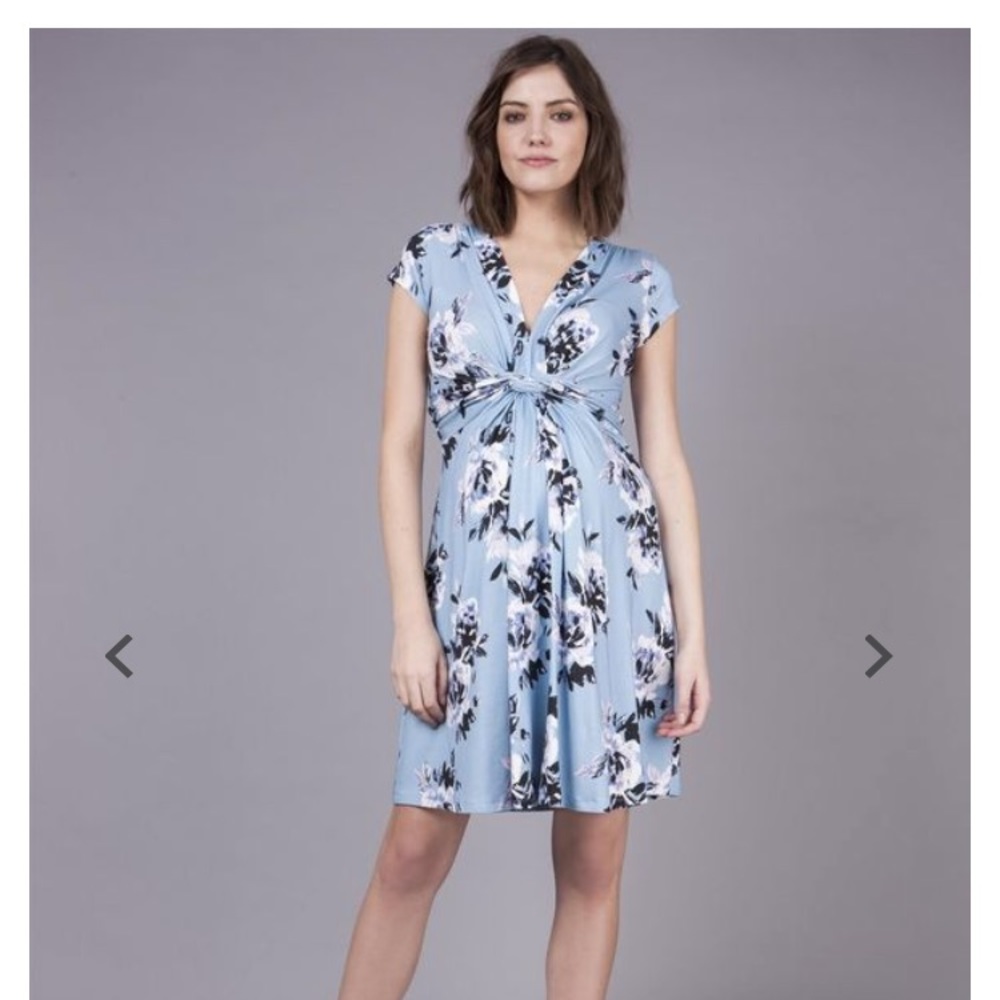 NWT Seraphine blue floral maternity dress